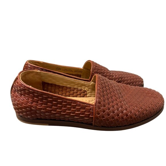 Nisolo Brown Mens 10.5 Alejandro Leather Woven Slip On Casual Flats Loafer Shoes - Picture 3 of 9